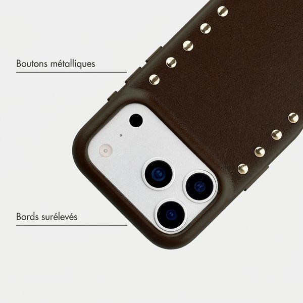 Selencia Coque arrière Studs avec MagSafe Apple iPhone 17 Pro - Cacao Crush