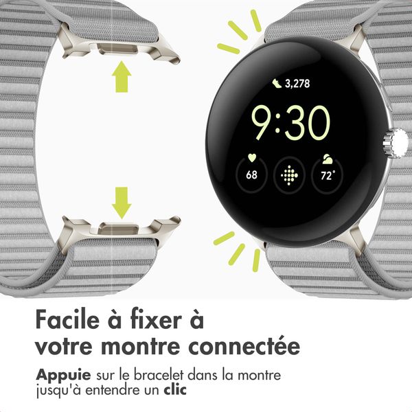imoshion Bracelet en nylon Google Pixel Watch 3 / 4 (45 mm) - Gris clair