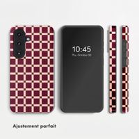 Selencia Coque arrière Vivid avec MagSafe Samsung Galaxy S26 - Check This Burgundy