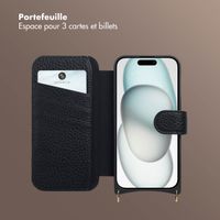 Selencia Étui Riva avec MagSafe et cordon de téléphone Apple iPhone 15 - Noir