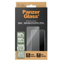 PanzerGlass Protection d'écran Ultra-Wide Fit Anti-bactérienne Xiaomi Redmi Note 14 Pro (4G/5G) / 14 Pro Plus / 13 Pro Plus