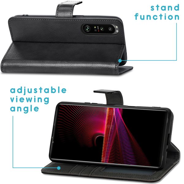imoshion Étui de télephone portefeuille de luxe Sony Xperia 1 III - Noir