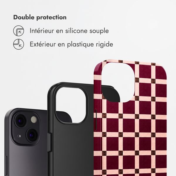 Selencia Coque arrière Vivid Apple iPhone 13 - Check This Burgundy