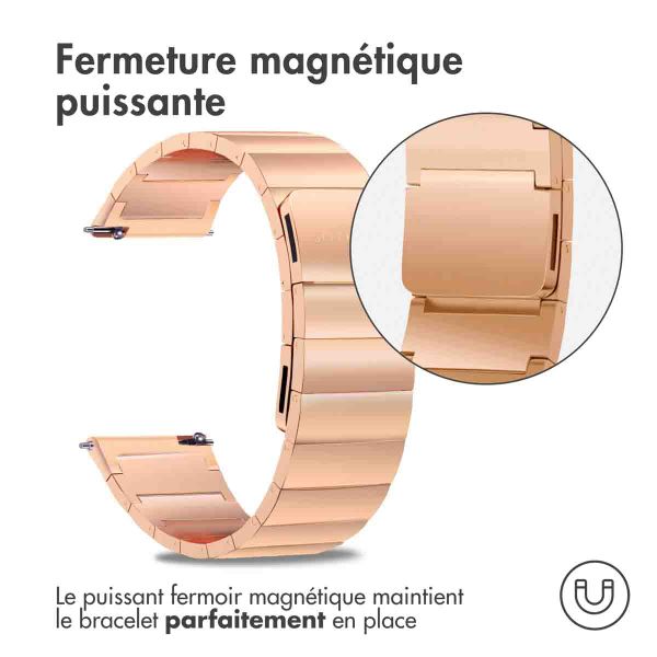 Selencia Bracelet magnétique en acier  - Connexion universelle 22 mm - Rose Doré