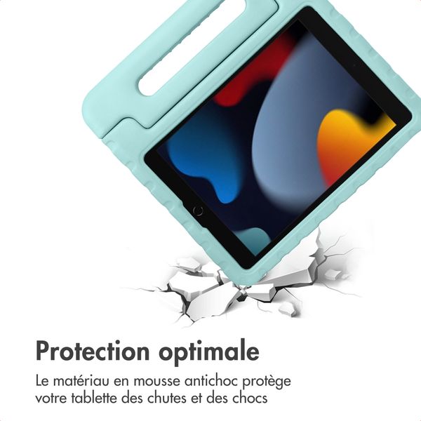 imoshion Coque kidsproof avec poignée Apple iPad 9 (2021) 10.2 pouces / iPad 8 (2020) 10.2 pouces / iPad 7 (2019) 10.2 pouces - Soft Blue