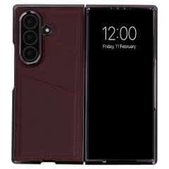 imoshion Étui arrière MagSafe en cuir synthétique avec porte-cartes Samsung Galaxy Z Fold 8 Ultra - Wine Red