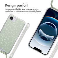 imoshion Coque Design avec cordon Apple iPhone 17e / 16e - Smoke Green Flowers