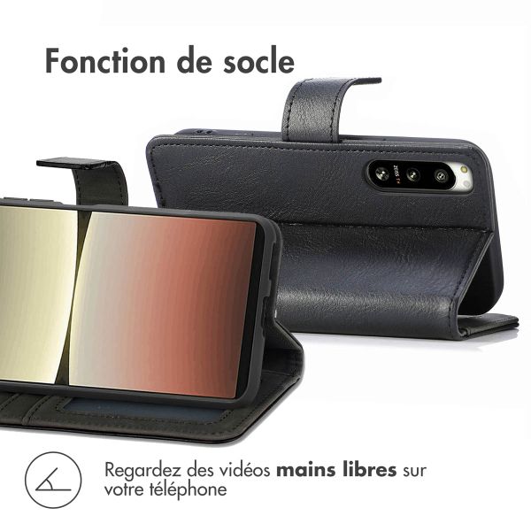 imoshion Étui de télephone portefeuille de luxe Sony Xperia 5 IV - Noir