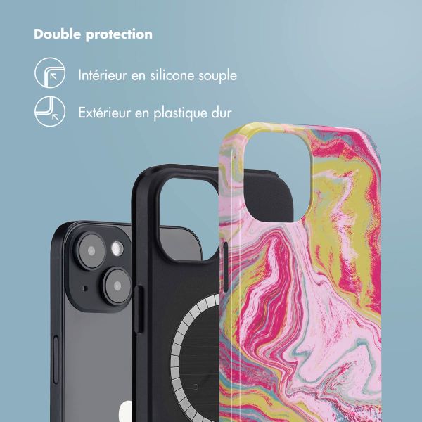 Selencia Coque arrière Vivid avec MagSafe Apple iPhone 14 - Marble Pink