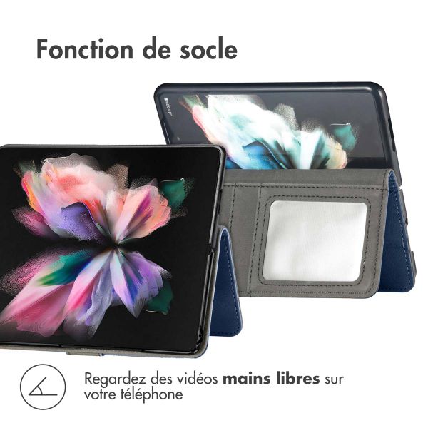 imoshion Étui de télephone portefeuille de luxe Samsung Galaxy Z Fold 4 - Bleu foncé
