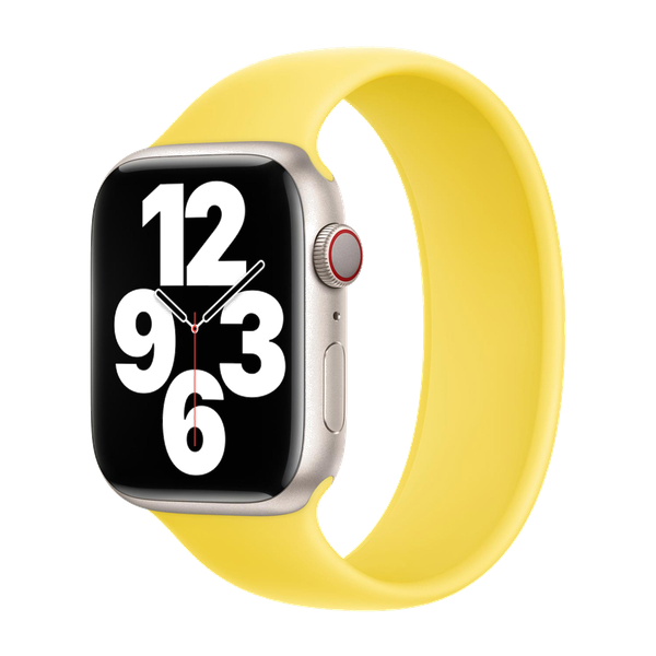 Apple 4 Pack Apple Bracelet Boucle unique en Silicone Apple Watch| 44/45/46/49 mm - Taille 11 - White / Canary Yellow / Storm Blue / Pistachio