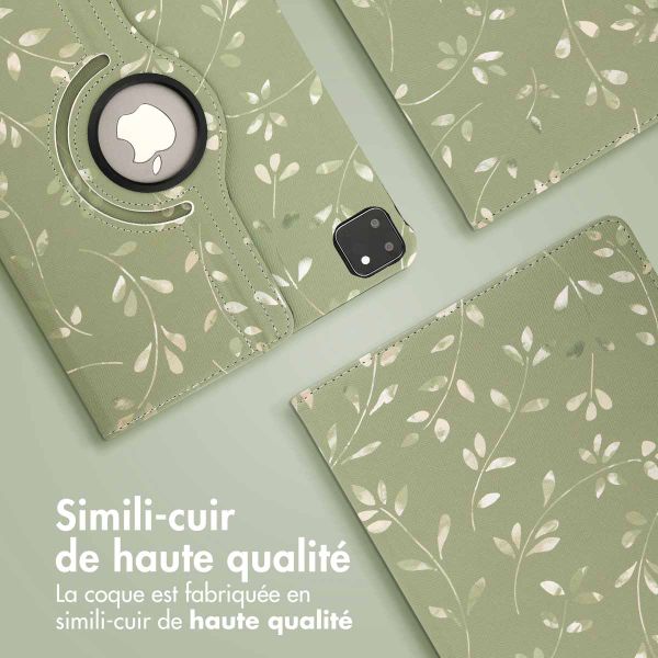 imoshion Coque tablette Design rotatif à 360° Apple iPad Pro 11 (2025) M5 / (2024) M4 - Green Flowers