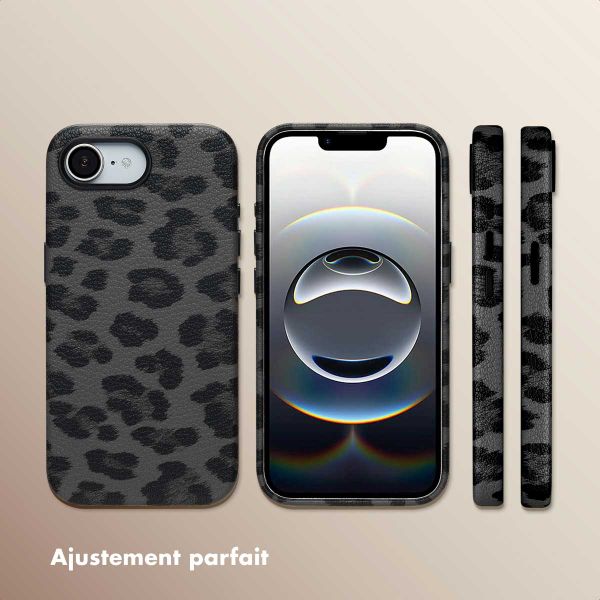 Selencia Coque Sabi imprimé panthère avec MagSafe Apple iPhone 17e / 16e - Midnight Black