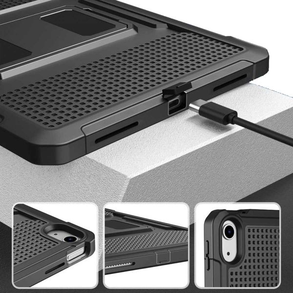Accezz Coque Rugged Back Apple iPad 11 (2025) 11 pouces A16 / iPad 10 (2022) 10.9 pouces - Noir
