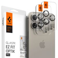 Spigen Optik Pro EZ Fit Lens Protector - Protection d'objectif de caméra (lot de 2) Apple iPhone 16 Pro (Max) / 15 Pro (Max) - Natural Titanium