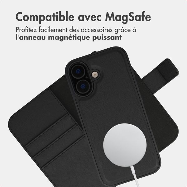 imoshion Étui portefeuille luxe 2-en-1 amovible Apple iPhone 17 - Noir