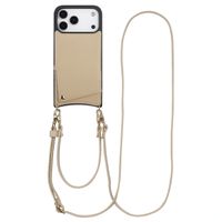 Selencia Coque de télephone Nova avec cordon et porte-cartes Apple iPhone 18 Pro Max / 17 Pro Max - Beige