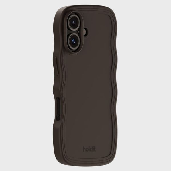Holdit Coque Wavy Apple iPhone 16 - Chocolate