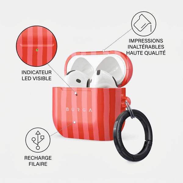 Burga Coque rigide Apple AirPods 5 / 4 - Pomegranate