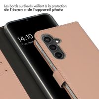 Selencia Étui portefeuille en cuir véritable Samsung Galaxy S23 FE - Dusty Pink