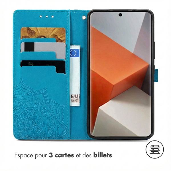 imoshion Etui de télephone Mandala Xiaomi Redmi Note 13 Pro Plus (5G) - Turquoise