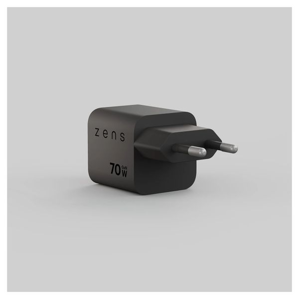 Zens Chargeur compact USB-C 70W - Adaptateur secteur - Noir