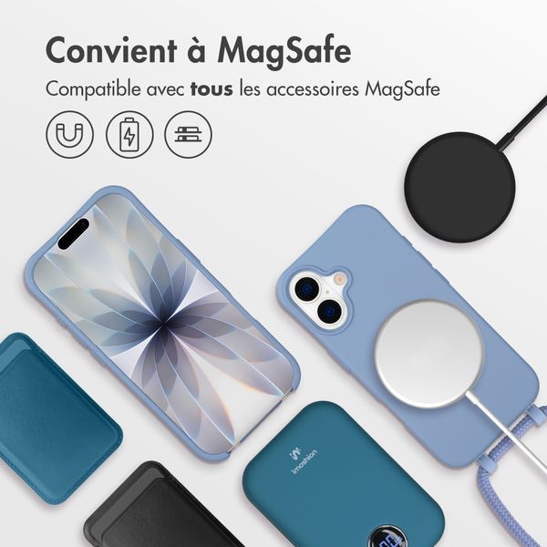 imoshion Coque arrière Color avec cordon amovible et MagSafe Apple iPhone 17 - Ash Blue