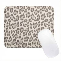 Selencia Sabi Tapis de Souris en Similicuir imprimé panthère - 20 x 24 cm - Soft Ivory