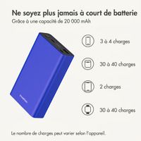 imoshion Ultra Series Aluminium Batterie externe 20.000 mAh - Charge rapide jusqu'à 33 watts - Cobalt Blue