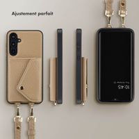 Selencia Coque de télephone Sera avec cordon et porte-cartes enveloppe Samsung Galaxy S21 FE - Taupe
