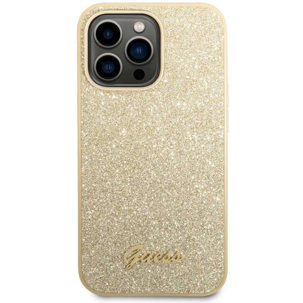Guess Coque Glitter Flakes Apple iPhone 14 Pro - Doré