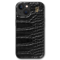 iDeal of Sweden Coque Vegan Leather Apple iPhone 17e / 16e / 15 / 14 / 13 - Black Croco