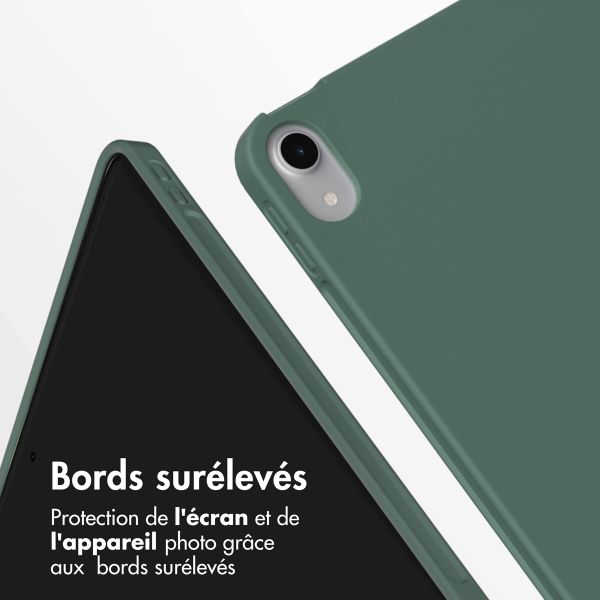 Accezz Coque tablette portefeuille Smart Silicone Apple iPad Air 11 pouces (2026) M4 / (2025) M3 / (2024) M2 / Air 5 (2022) / Air 4 (2020) - Vert foncé