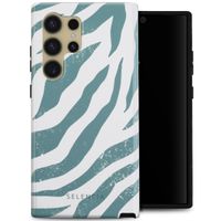 Selencia Coque arrière Vivid Samsung Galaxy S24 Ultra - Colorful Zebra Pine Blue