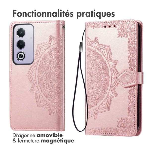 imoshion Etui de télephone Mandala Oppo A40 (4G) / Oppo A40M (4G) / Oppo A60 (5G) - Rose Doré