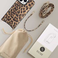 Selencia Coque de télephone Nova avec cordon et porte-cartes Apple iPhone 15 Pro Max - Leopard