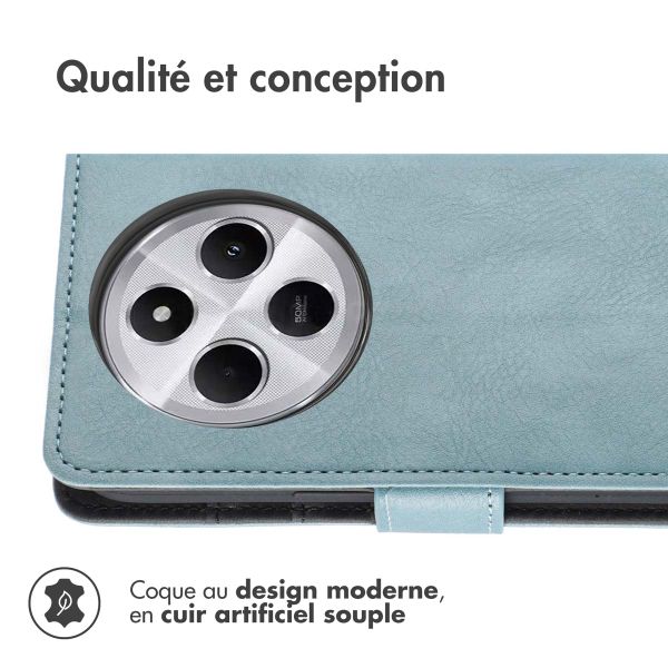 imoshion Étui de télephone portefeuille de luxe Xiaomi Redmi 14C - Bleu clair