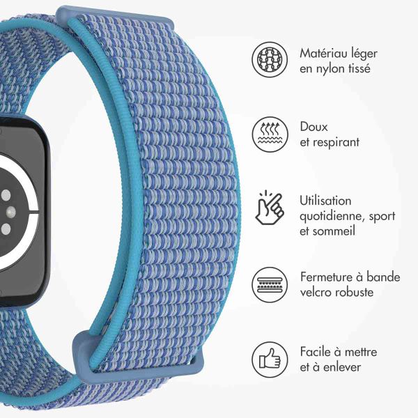 imoshion Bracelet en nylon Apple Watch | 44/45/46/49 mm - Marine Blue