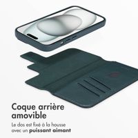 Accezz Étui de télephone portefeuille en cuir 2-en-1 avec MagSafe Apple iPhone 15 - Cedar Green