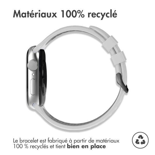 imoshion Bracelet sport en silicone avec boucle Apple Watch | 38/40/41/42 mm - Grey / Black