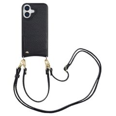 Selencia Coque de télephone Nova avec cordon et porte-cartes Apple iPhone 16 - Noir