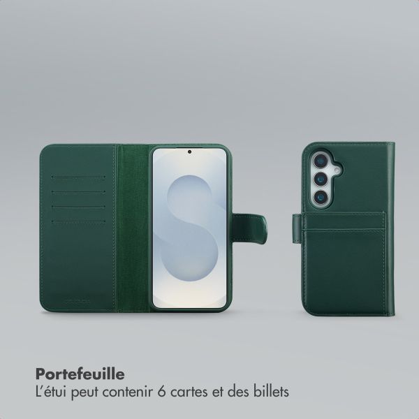 Selencia Étui portefeuille amovible Olyn avec MagSafe Samsung Galaxy S25 / S24 - Vert