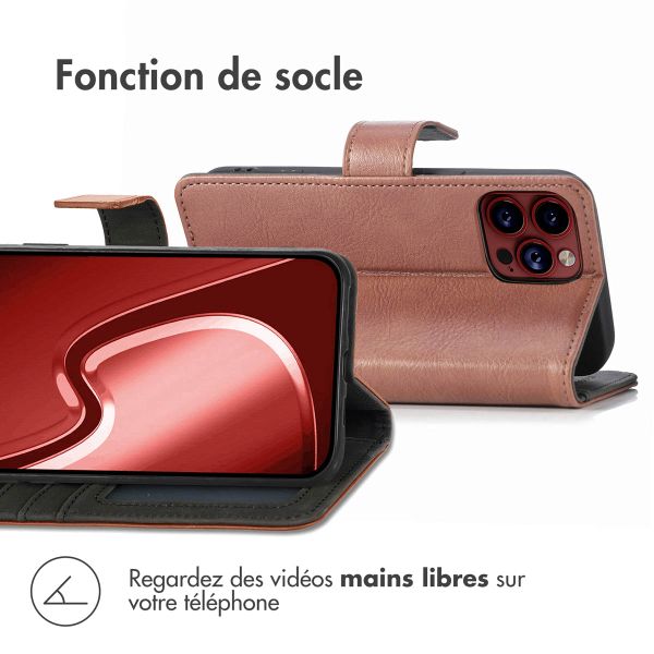 imoshion Étui de télephone portefeuille de luxe Apple iPhone 15 Pro Max - Marron