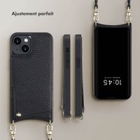 Selencia Coque de télephone Nova avec cordon et porte-cartes Apple iPhone 14 - Noir