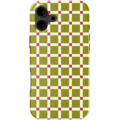 Selencia Coque arrière Vivid avec MagSafe Apple iPhone 16 - Check This Olive