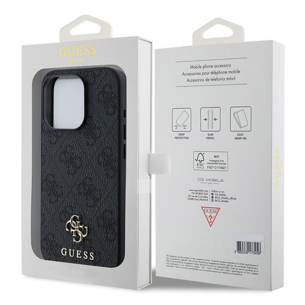 Guess Coque 4G Metal Logo MagSafe Apple iPhone 15 Pro - Noir