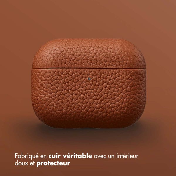 Accezz Coque en cuir véritable  Apple Airpods Pro 3 - Cognac