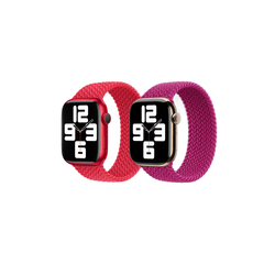 Apple 2 Pack  Bracelet Solo tressé Apple Watch| 38/40/41/42 mm - Taille 2 - PRODUCT(RED)  / Magenta