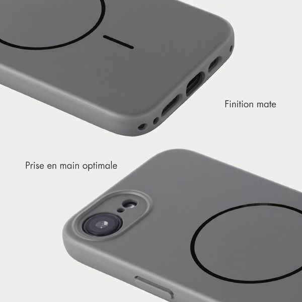 Accezz Coque Grip avec MagSafe Apple iPhone 17e / 16e - Gris