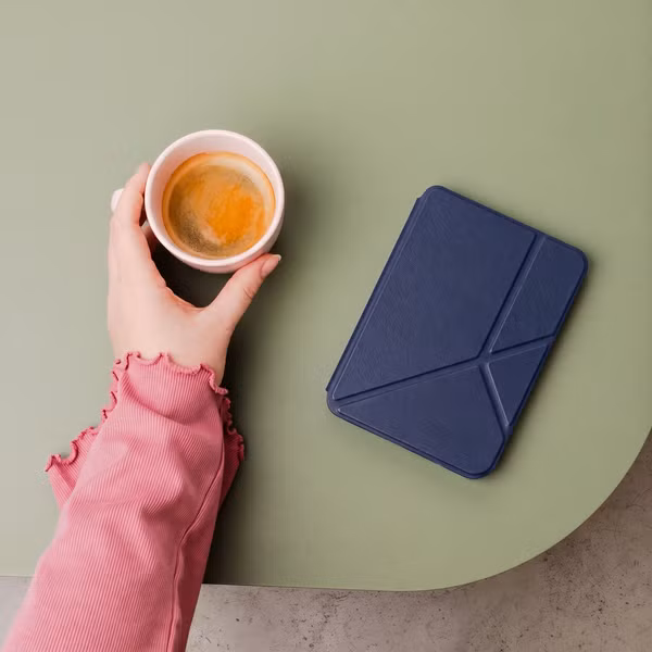 imoshion Étui de liseuse portefeuille Pliable Kobo Libra Colour - Bleu foncé